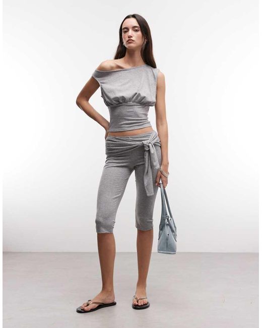 Collusion Gray Off-shoulder Top Co-ord