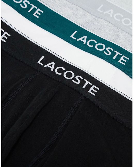 Lacoste White 3 Pack Trunks for men