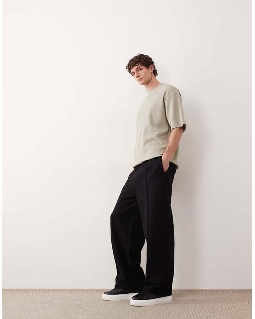 ASOS COLLECTIVE Natural Super Heavyweight Oversized Waffle Texture T-shirt for men