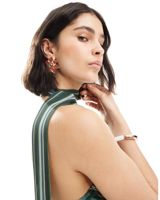 ASOS Blue Chiffon Scarf Neck Top