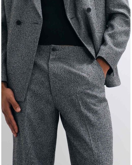 ASOS Blue Oversized Tapered Suit Trouser for men