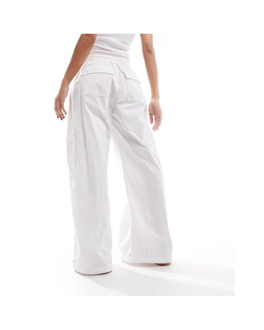 Pantalones veraniegos s cargo holgados Cotton On de color White