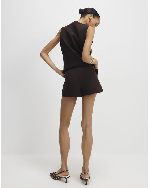 River Island Black Wrap Button Detail Skort