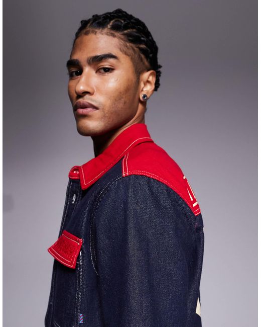 ICECREAM – industriell gefertigtes, kurzärmliges hemd im workwear-stil aus denim in Blue für Herren