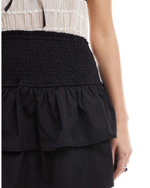 Collective The Label White Smocked Ruffle Mini Skirt