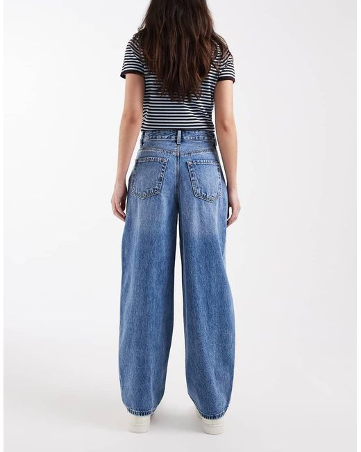 Vero Moda Blue Billie High Rise Barrel Leg Jeans