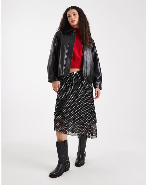 Daisy Street Red Double Lay Midi Skirt