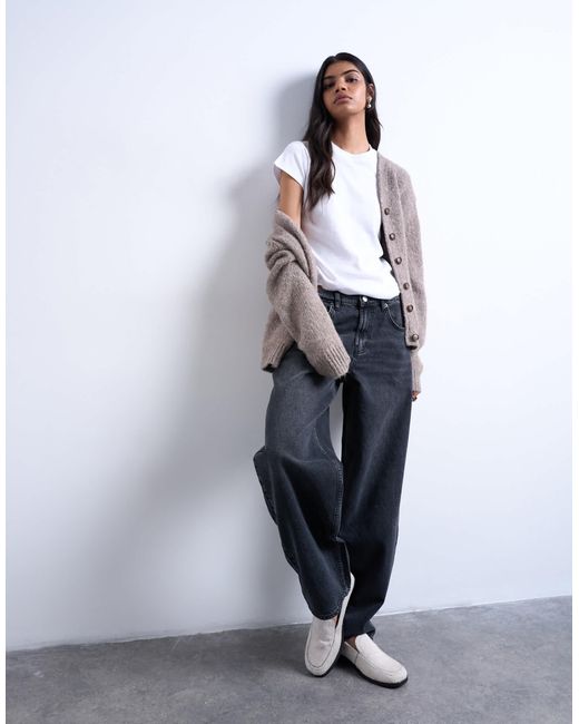 TOPSHOP White Lowrie Low Rise baggy Jean