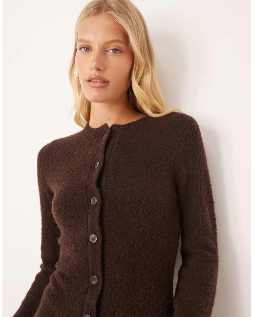 Pretty Lavish Brown Boucle Knit Mini Dress
