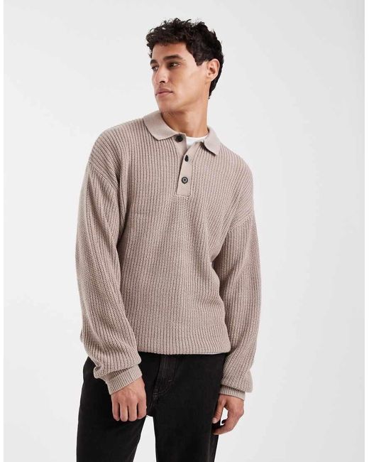 Jack & Jones Natural Knitted Polo for men