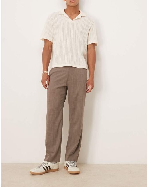 Abercrombie & Fitch Natural Straight Leg Relaxed Tailo Pants for men