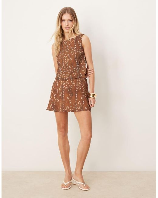 ASOS Brown Crinkle Chiffon Tank Top