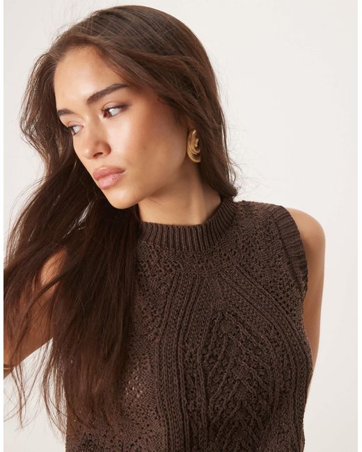 ASOS Brown Chunky Stitch Knitted Tank