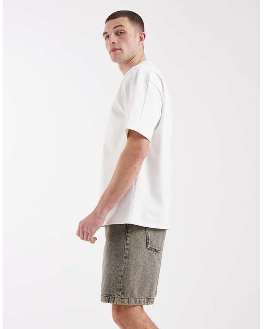 ASOS White Mid Length Denim Jorts for men