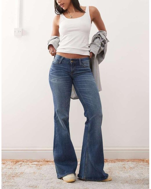 Cheap Monday Blue Flare Low Stretch Jeans