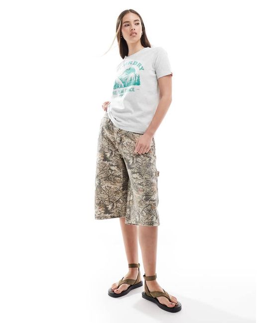 Superdry Blue Lo-Fi Outdoor Mono Relaxed T-Shirt