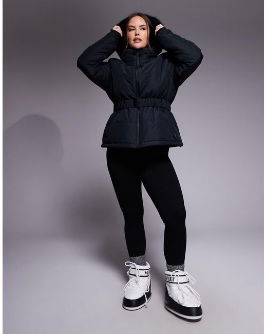 ASOS 4505 Ski & Snow Blue Asos 4505 Curve Ski Icon Water Repellent Insulated Belted Ski Jacket