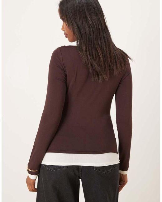 ASOS Purple Cowl Neck Double Layered Top