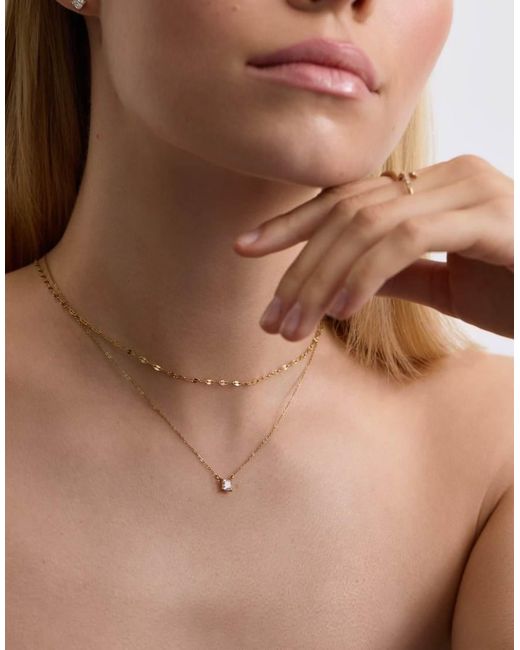 D.Louise Natural Waterproof Bridal Asscher Cut Solitaire Necklace – Tarnish-Free