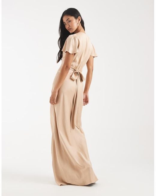 Maids To Measure Natural Bridesmaid Button Front Maxi Dress