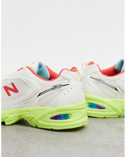 new balance 530 white & red trainers