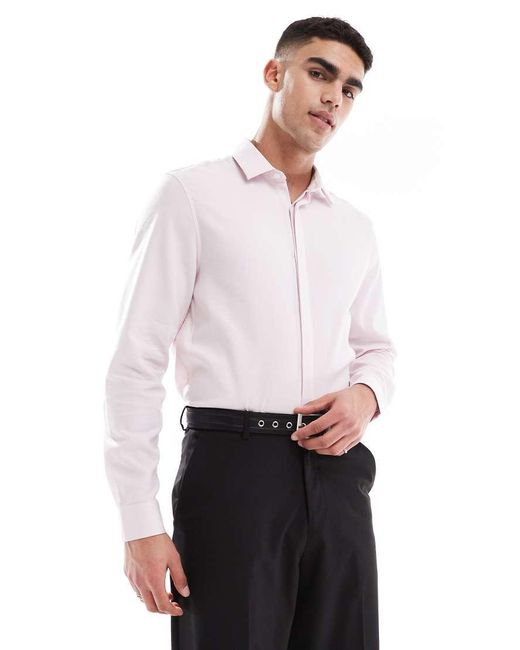 ASOS White Formal Textured Shirt for men