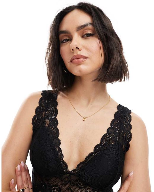 ONLY Black Cropped Lace Bralette