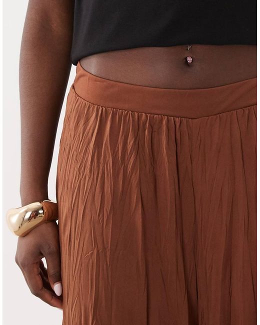 ASOS Brown Co-ord Crinkle Balloon Trousers