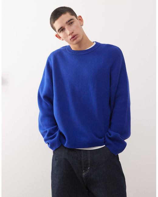 Pull oversize coupe carrée Weekday pour homme en coloris Blue
