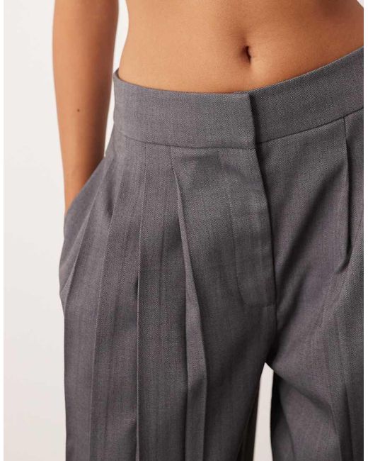 ARRANGE Gray Tailored Wide Leg Pants With Pleats