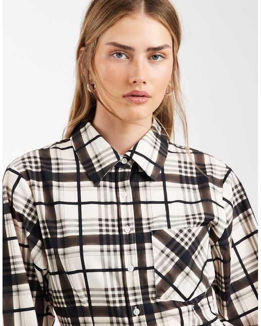 ASOS White Seam Detail Cinch Longline Shirt