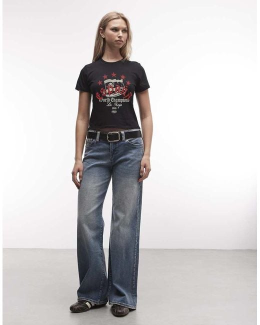 PRNT Blue Espana Champions Cropped T-Shirt