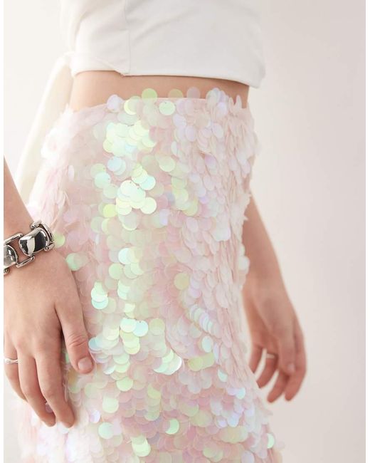 Miss Selfridge White Sequin Mini Skirt