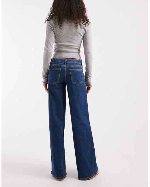 Mango Blue Teen Wide Leg Jeans