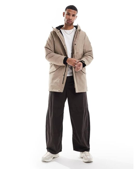 Parka Tecnico Color Talpa Con Cappuccio di Only & Sons in Natural da Uomo