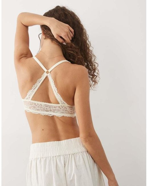 ASOS Brown Kiera Molded T-shirt Bra With Front Closure And Lace Racer Back Detail