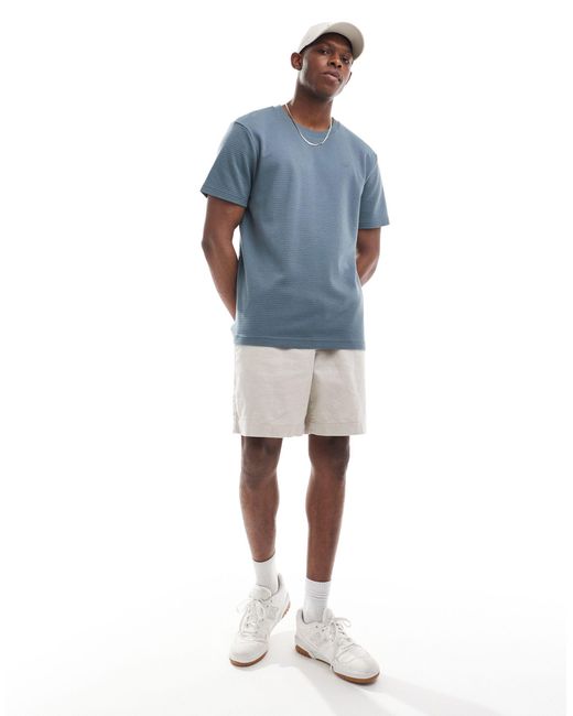 T-shirt décontracté à logo en tissu quadrillé texturé - moyen Hollister pour homme en coloris Blue