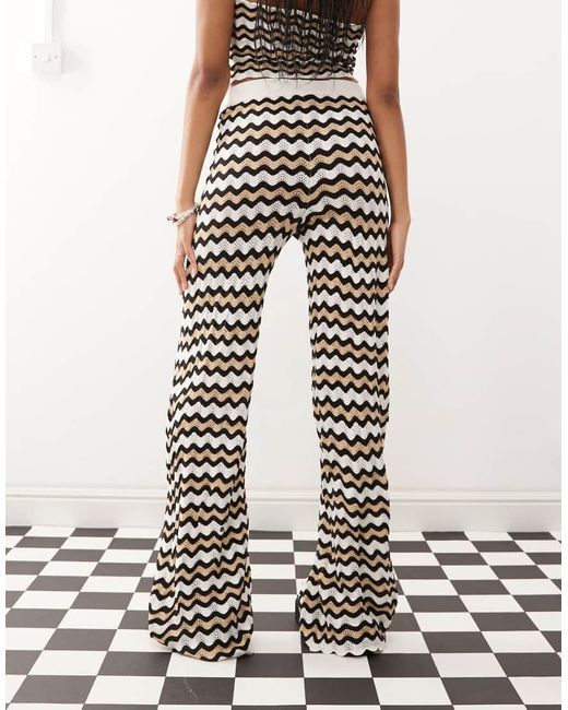Noisy May White Loose Fit Crochet Trouser Co-ord