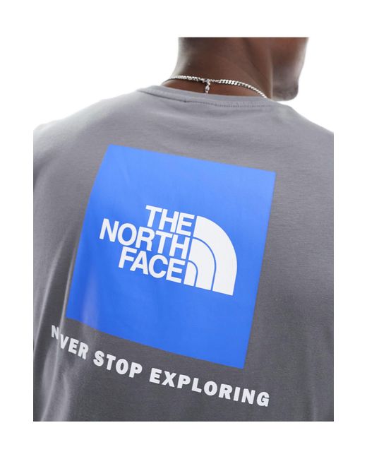 The North Face Gray Redbox Backprint T-shirt for men
