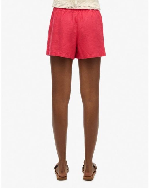 Superdry Red Linen Shorts