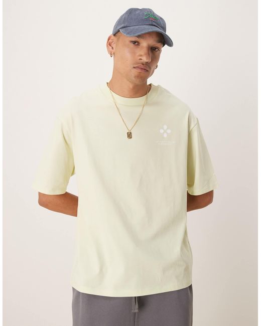 SELECTED Natural Oversized T-shirt With Circle Backprint for men