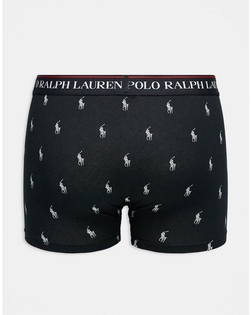 Pack De 3 Calzoncillos Negros Con Diseños Variados De Polo Ralph Lauren de hombre de color Black