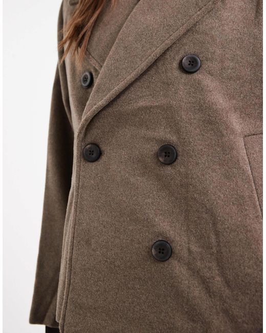 Object Brown Premium Wool Mix Tailored Short Jacket