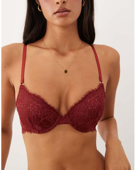 ASOS Brown Tyla Eyelash Lace Moulded Bra