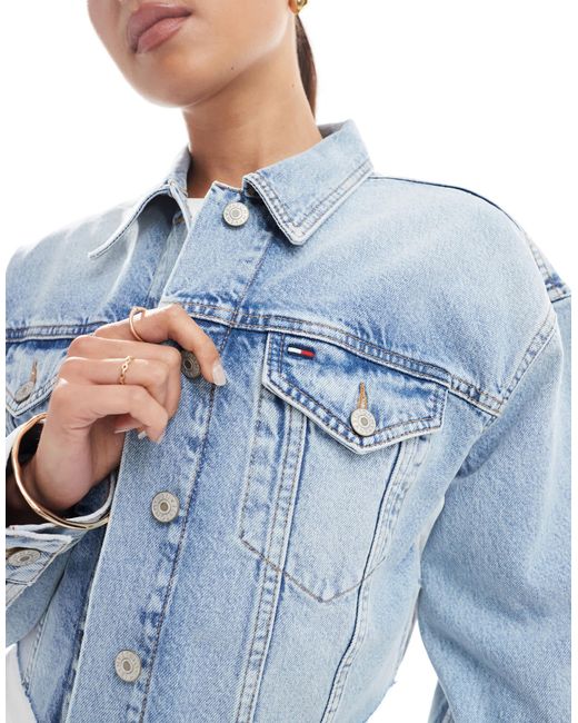 Tommy Hilfiger Blue – cropped trucker-jeansjacke