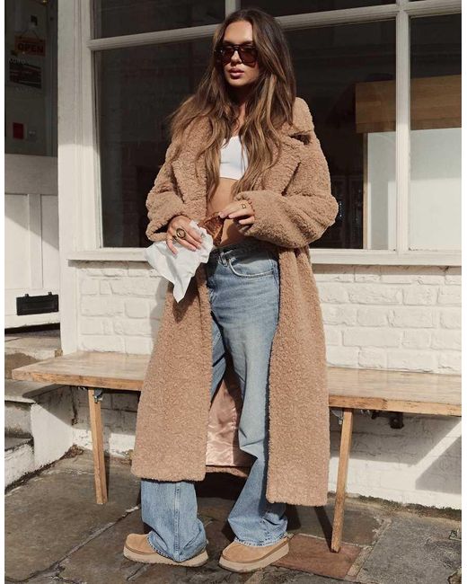 The Frolic Natural X Bella Stovey Exclusive Maxi Oversized Teddy Borg Coat