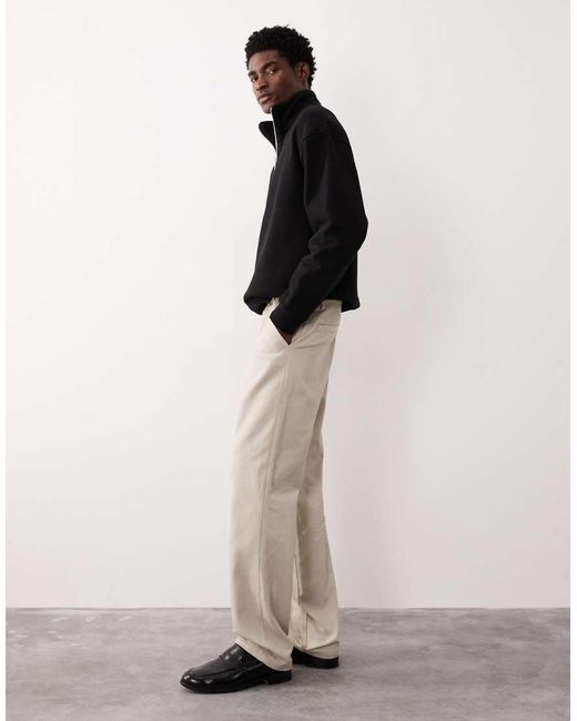 ASOS COLLECTIVE White Straight Fit Carpenter Trousers for men