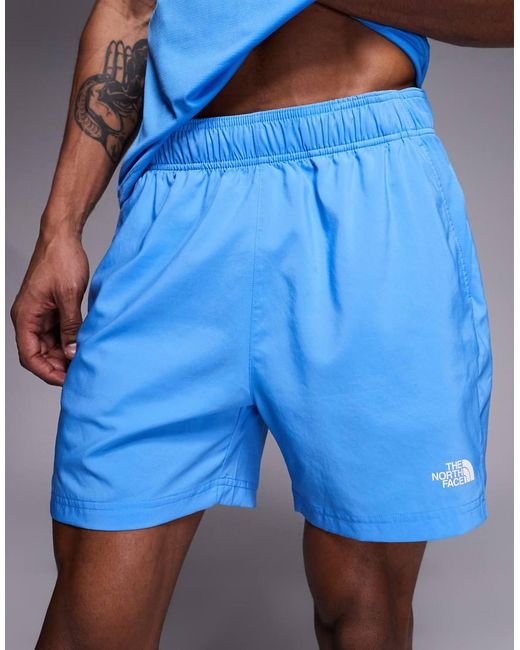The North Face Blue 24/7 Logo 5" Shorts for men