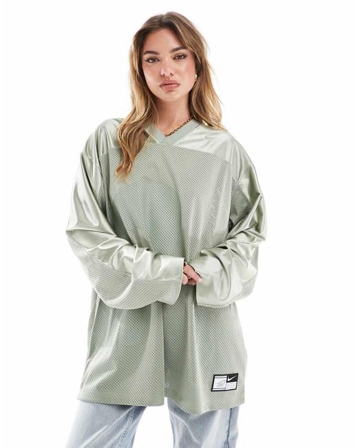 Camiseta Verde De Manga Larga Con Logo De Punto Liso De Dance Nike de color Gray