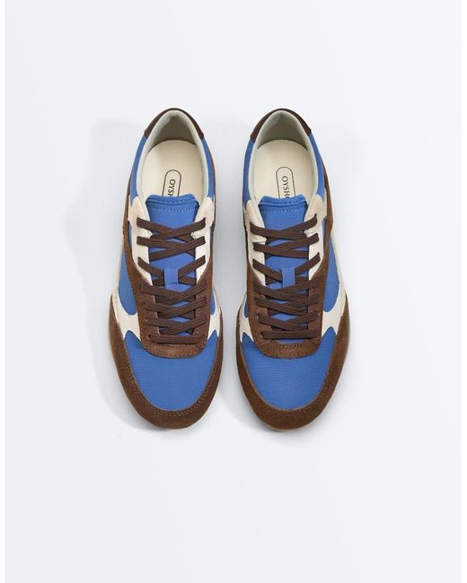 Oysho Blue Retro-Style Trainers